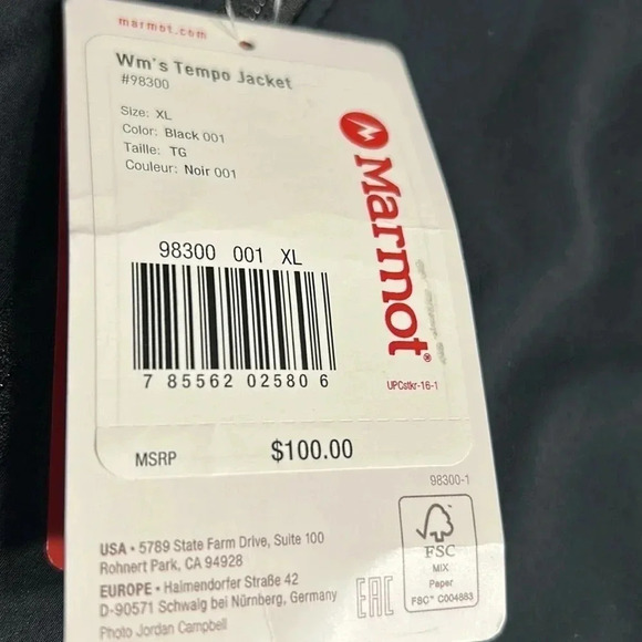 MARMOT Women  warm tempo lightweight black jacket . Zippered pockets, - Picture 11 of 14